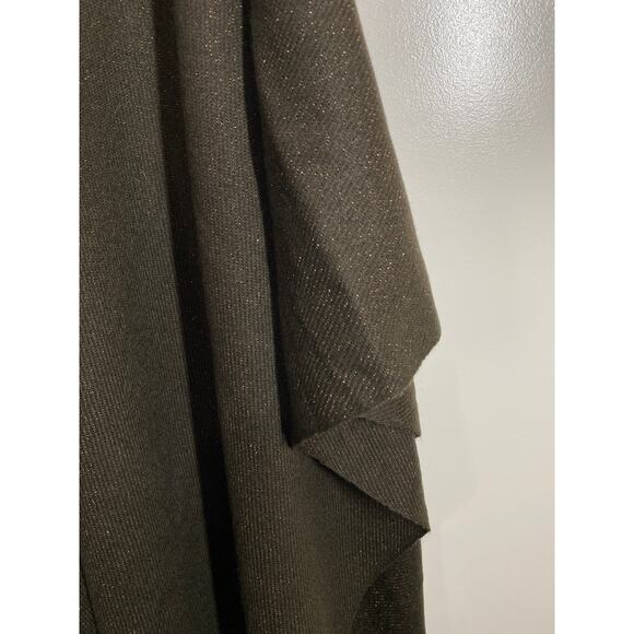 Lane Bryant Brown with Bronze Shimmer Shawl Poncho Wrap Cape Fringe - Picture 4 of 8